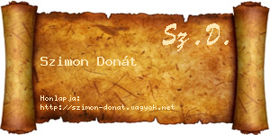 Szimon Donát névjegykártya
